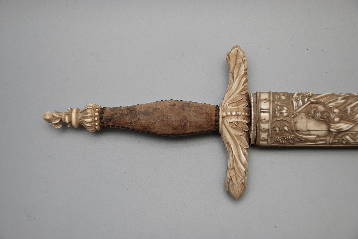 antique Ceremonial ivory dagger, France, 17th century for sale