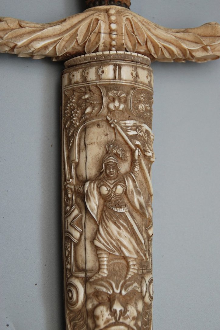 antique ceremonial sword with nude woman on grip