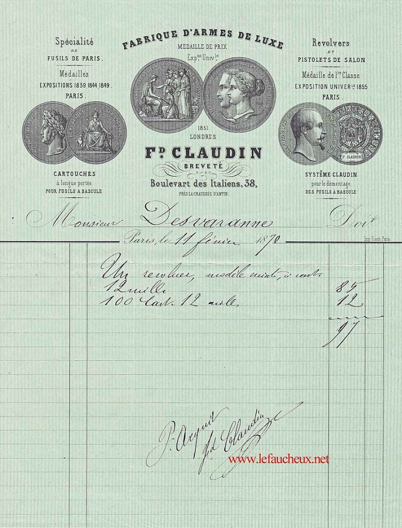 fabrique d'armes de lux claudin