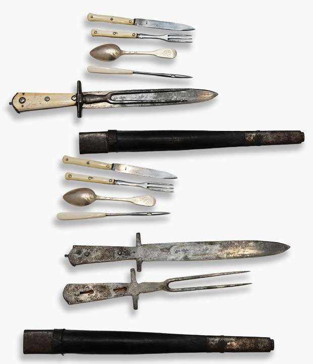 French_hunting_dagger_with_accessories__Multitools__3 Antique hunting dagger Multitools French with accessories